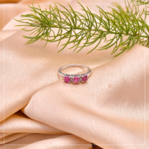 Pink Silver Ring