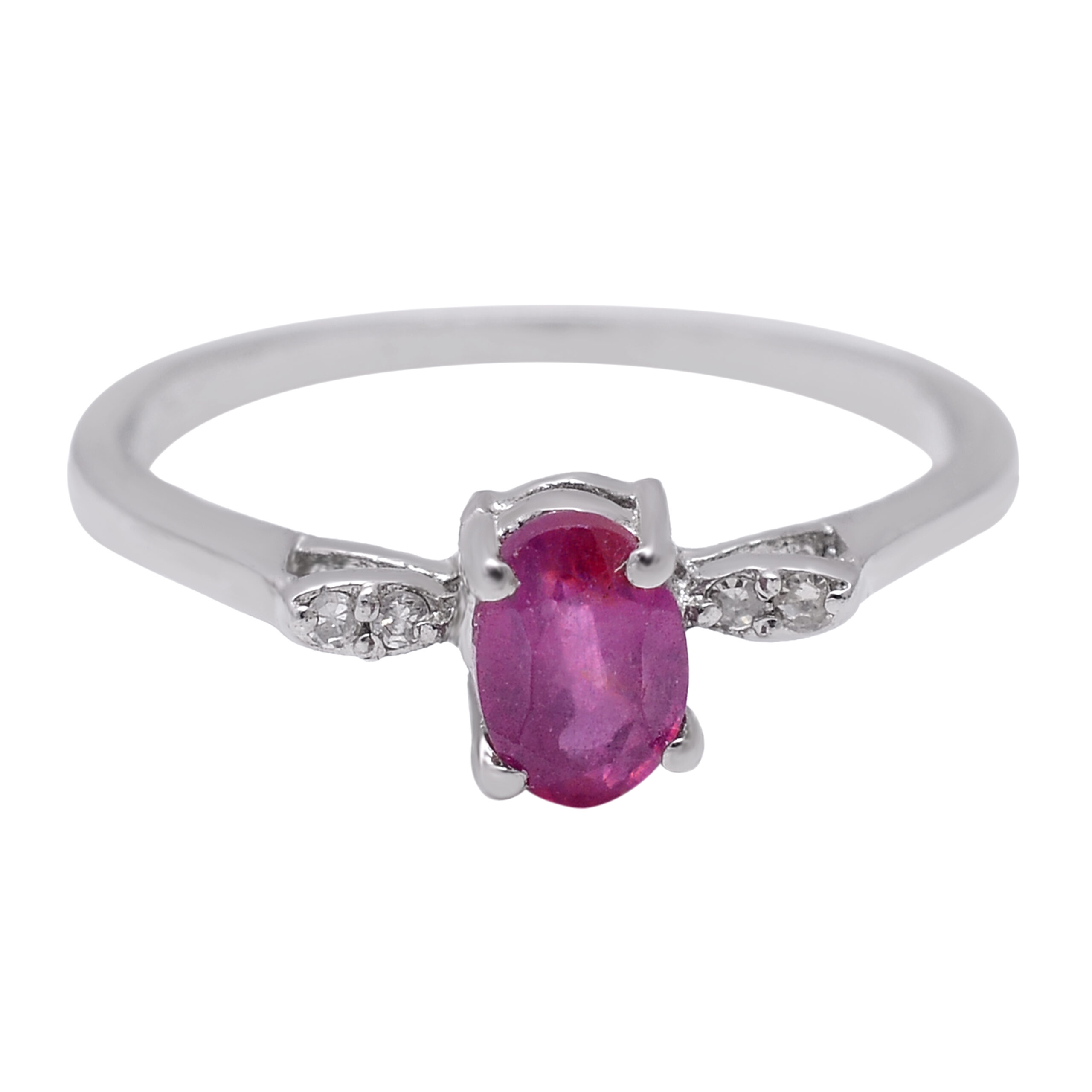 Pink Silver Ring