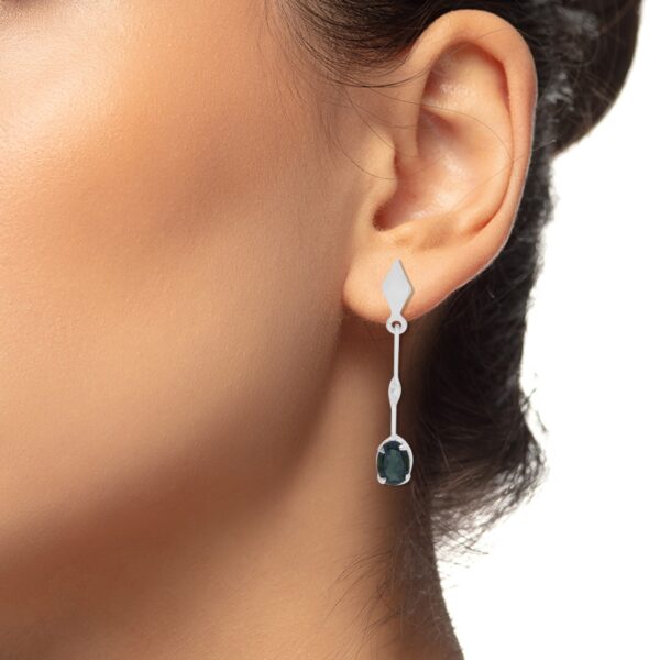 Green Silver Earring - Image 3
