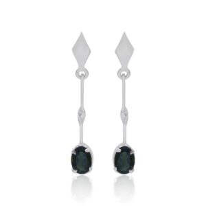 Green Silver Earring