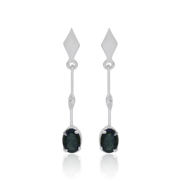 Green Silver Earring