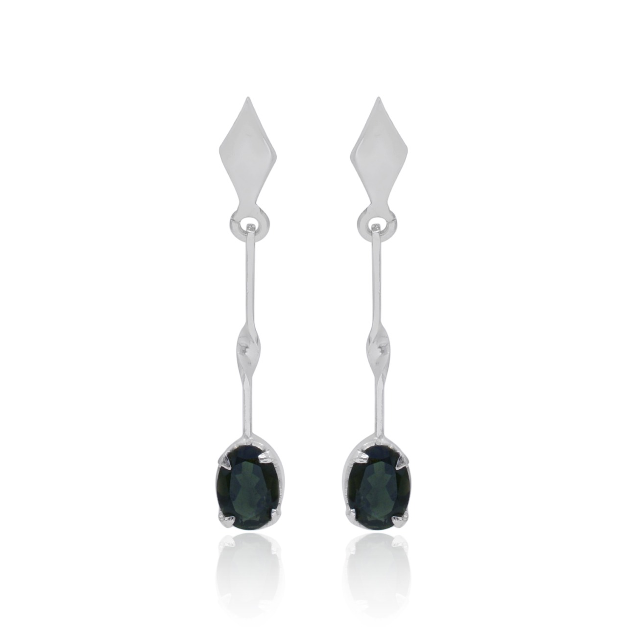 Green Silver Earring