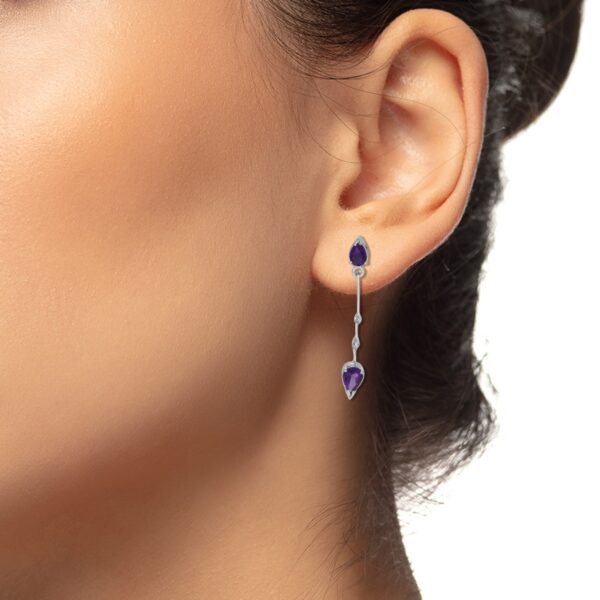 Purple Silver Earring - Image 3