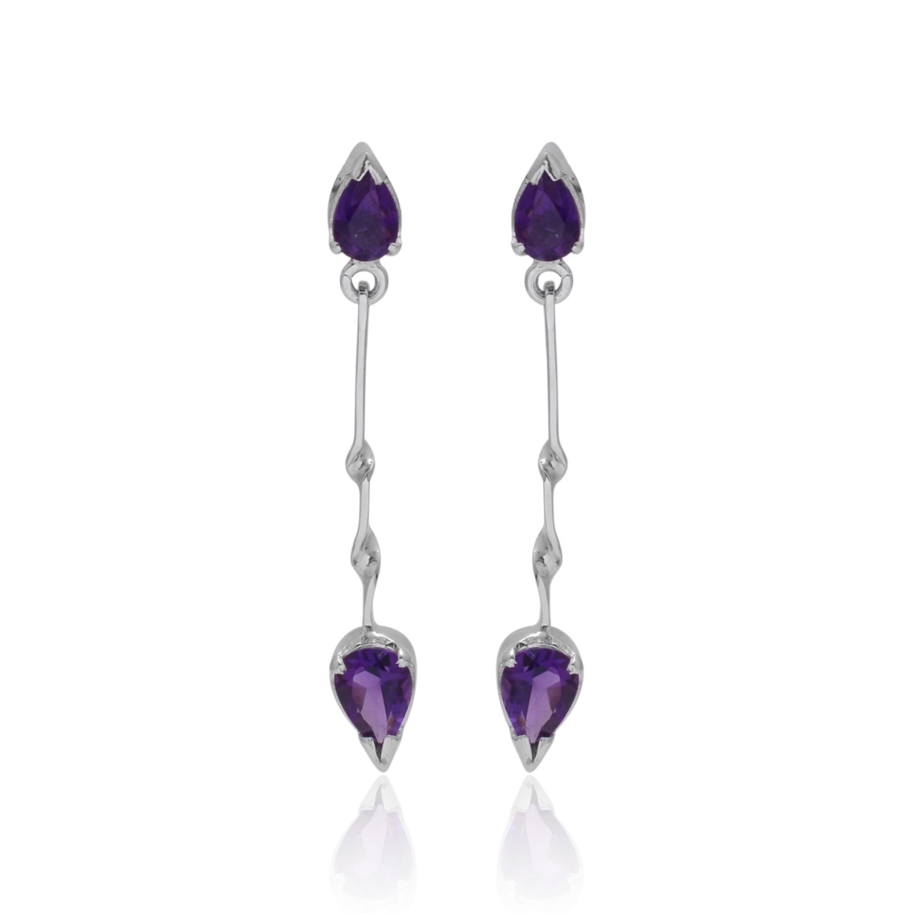 Purple Silver Earring