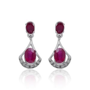 Pink Silver Earring