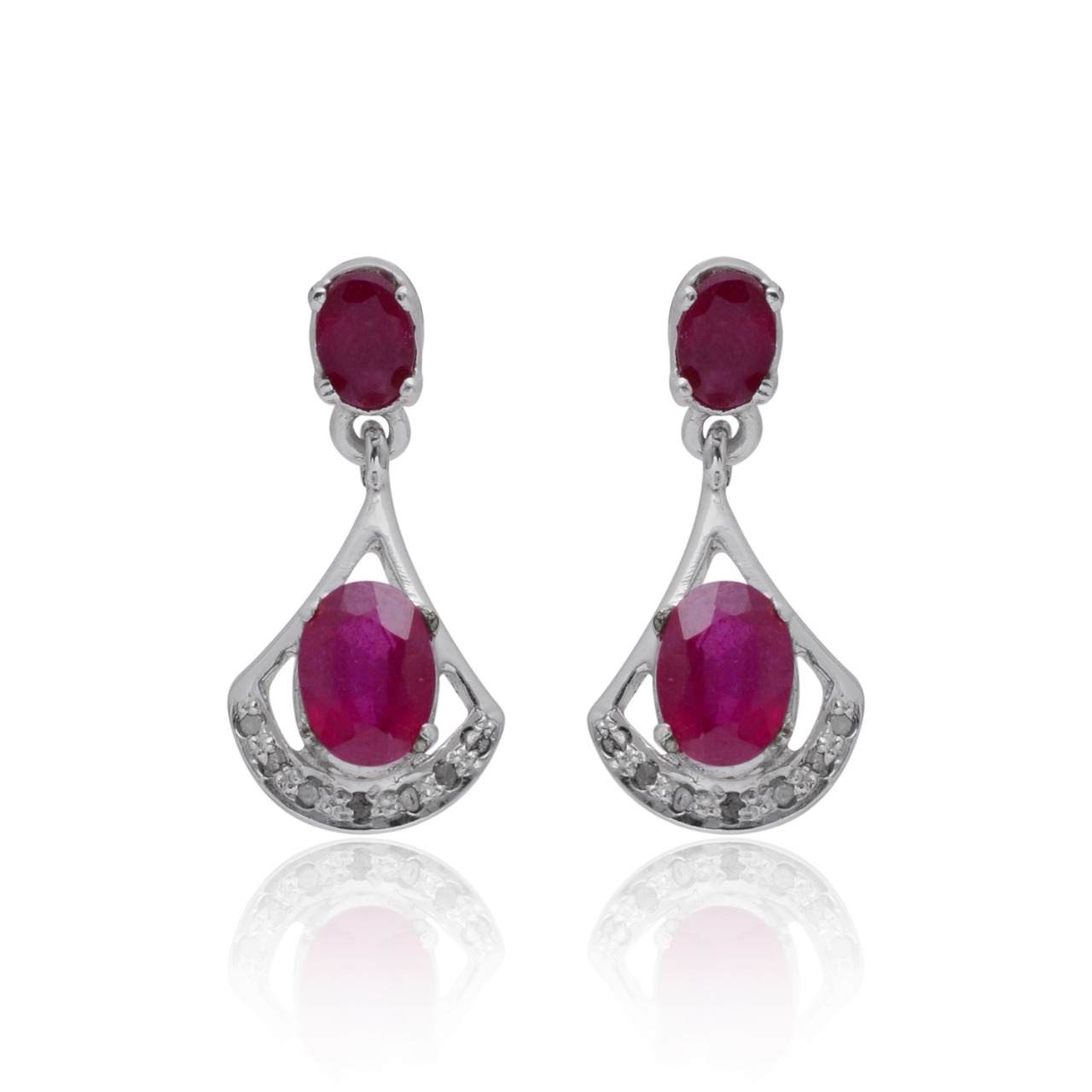 Pink Silver Earring